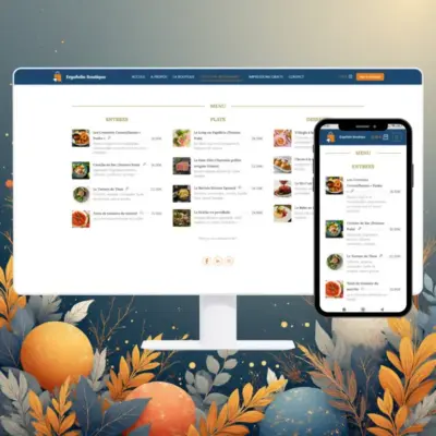 Carte restaurant virtuelle, Pack Site Web Basic