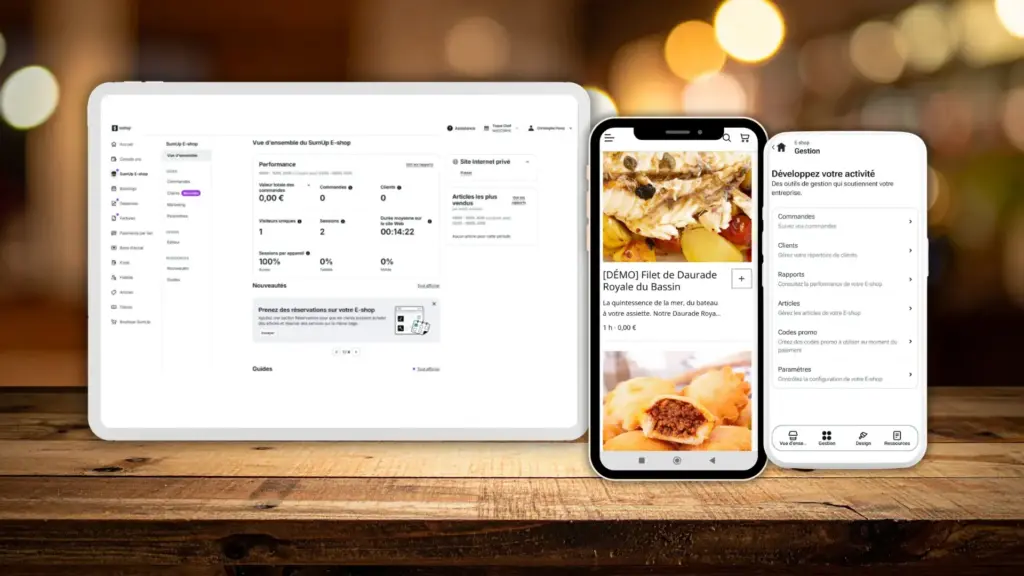 smartphone de la carte virtuelle et commande en ligne restaurant